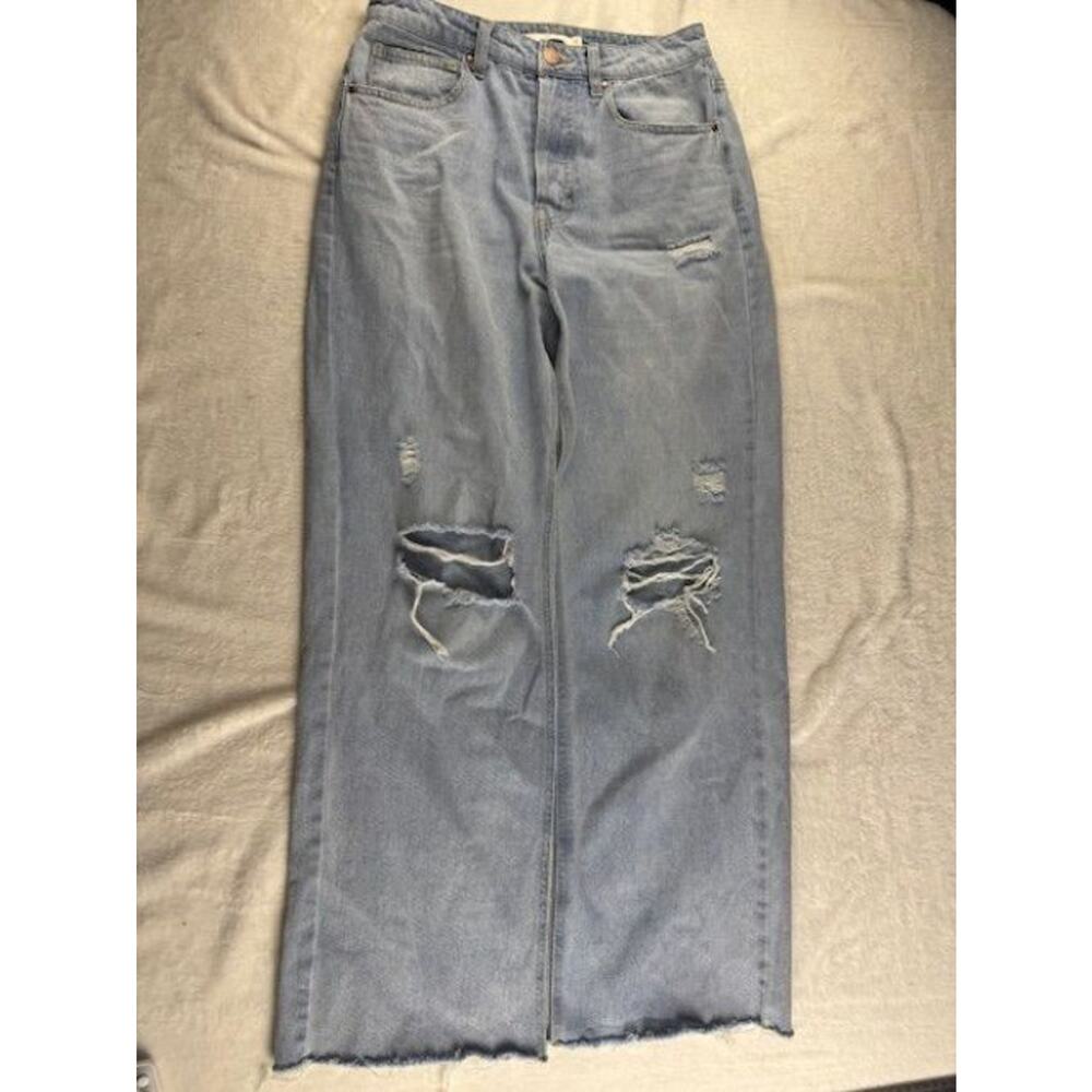 Tgla Womens Distressed Jeans Sz. 26 High Waist Wide Leg Baggy 90s Y2K